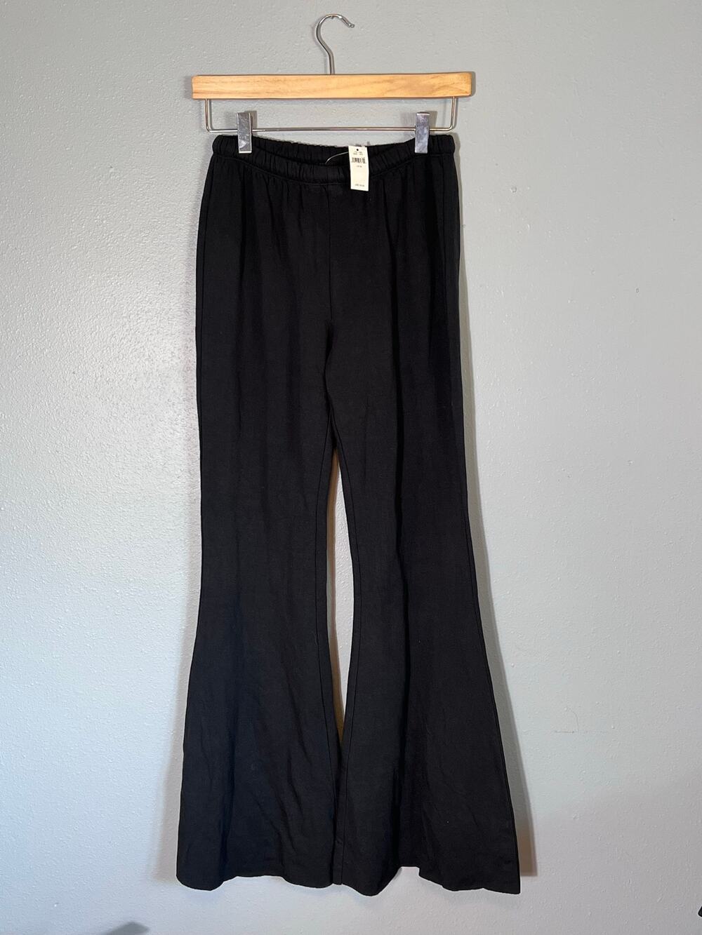 Black Aerie Lounge Yoga Medium Flare Pants Elastic Waist New Buttery Soft Casual
